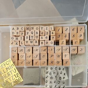 Wooden Alphabet and Number Stamp Set